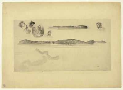Náčrtky na desce Coast Survey Plate od James Abbott McNeill Whistler