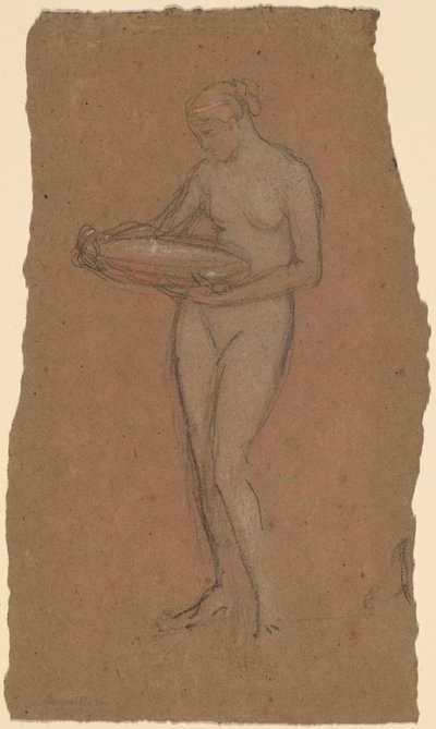 Stojící ženský akt drží mísu [recto] od James Abbott McNeill Whistler