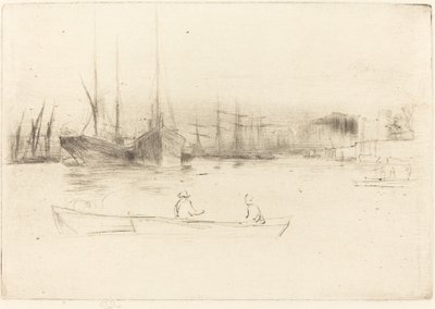 Parníky z věže od James Abbott McNeill Whistler