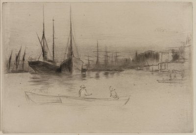 Parníky z věže od James Abbott McNeill Whistler