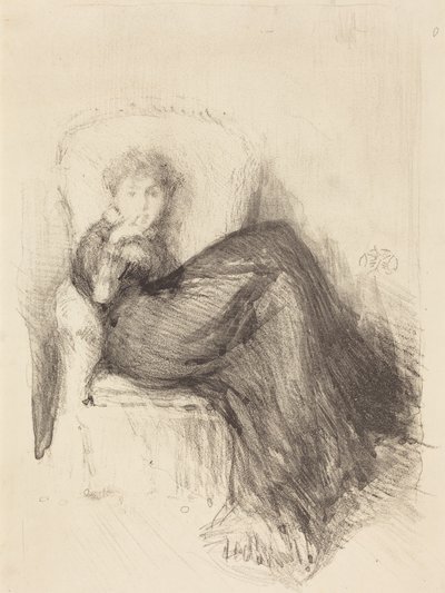 Studie: sedící Maude od James McNeill Whistler