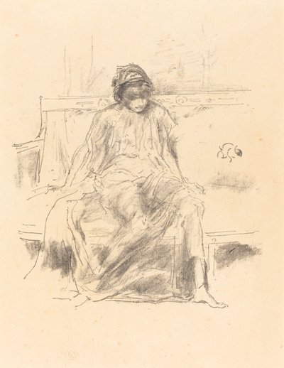 Zahalená postava, sedící od James Abbott McNeill Whistler