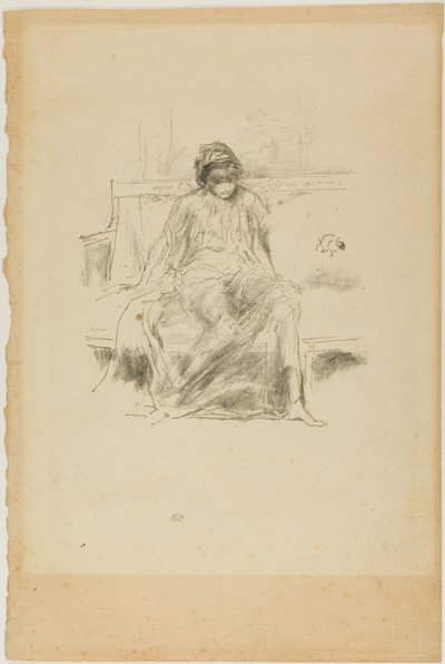 Zahalená postava, sedící od James Abbott McNeill Whistler
