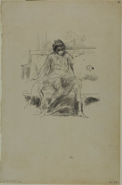 Zahalená postava, sedící od James Abbott McNeill Whistler