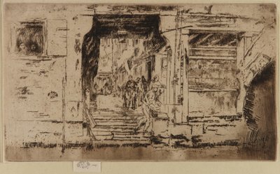 Obchod s rybami, Benátky od James Abbott McNeill Whistler