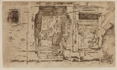 Obchod s rybami, Benátky od James Abbott McNeill Whistler