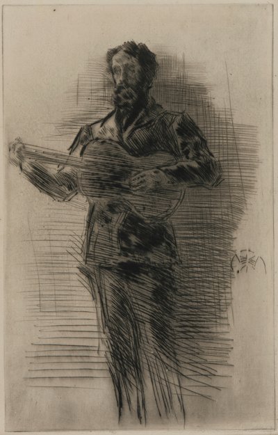 Hráč na kytaru (M.W. Ridley) od James Abbott McNeill Whistler