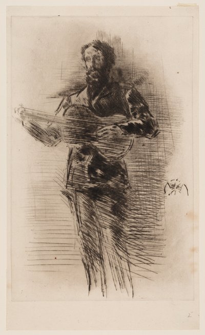 Hráč na kytaru (M.W. Ridley) od James Abbott McNeill Whistler