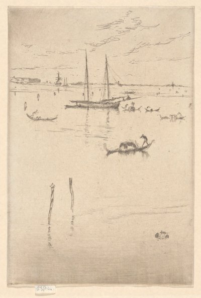 Malá laguna, z prvního benátského souboru (Benátky, série dvanácti leptů) od James Abbott McNeill Whistler