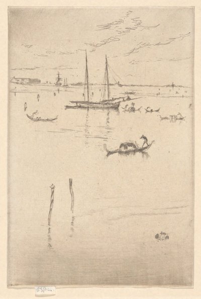 Malá laguna, z první benátské série (Benátky, soubor dvanácti leptů) od James McNeill Whistler