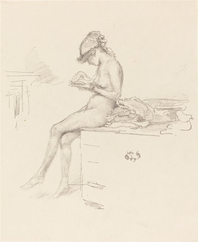 Malý akt model, čtení od James Abbott McNeill Whistler
