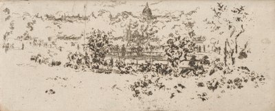 Pantheon z terasy, Lucemburské zahrady od James Abbott McNeill Whistler