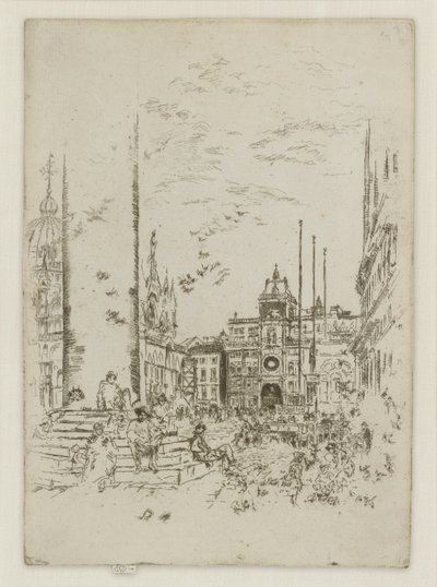 Piazzetta, z prvního benátského souboru (Benátky, série dvanácti leptů) od James Abbott McNeill Whistler