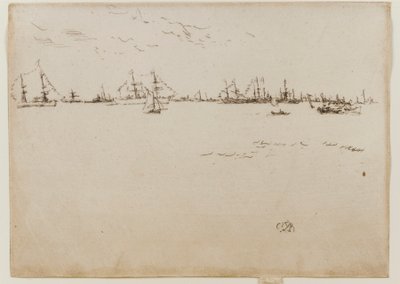 Vojenské lodě od James Abbott McNeill Whistler