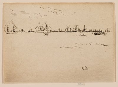 Vojenské lodě od James McNeill Whistler