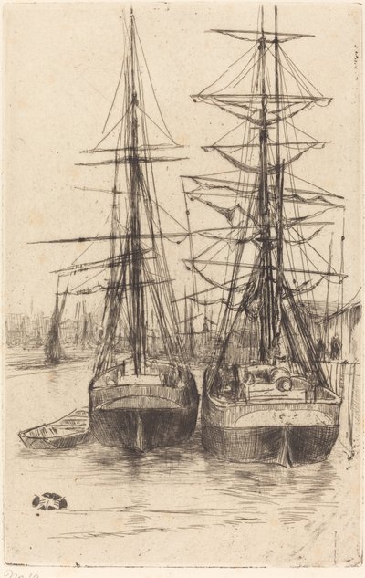 Dvě lodě od James Abbott McNeill Whistler