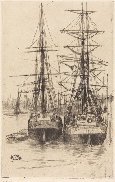 Dvě lodě od James McNeill Whistler