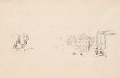 Dvě zkušební skici: A. Grand Rue, Dieppe; B. Interiér od James Abbott McNeill Whistler