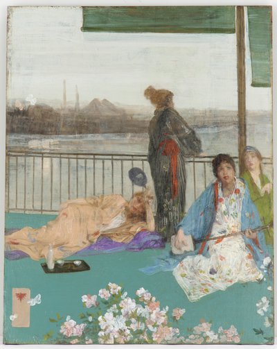 Variace v barvě masa a zelené - Balkon od James Abbott McNeill Whistler