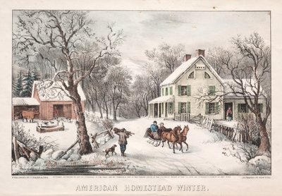 Americká usedlost, zima, 1868. od James Merritt Ives