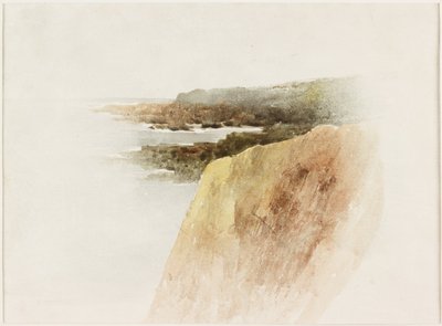 Seascape: Headland and Cliffs (akvarel a tužka na papíře) od James Miller Brown