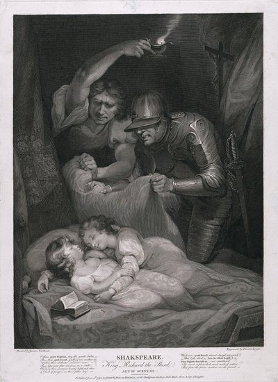Král Richard Třetí: dějství IV, scéna III Vražda princů v hospodě Tower. 1790. od James Northcote