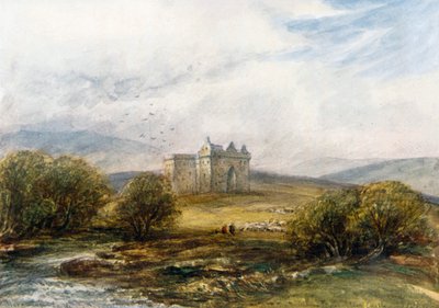 "Hermitage Castle" (barevná litografie) od James Orrock