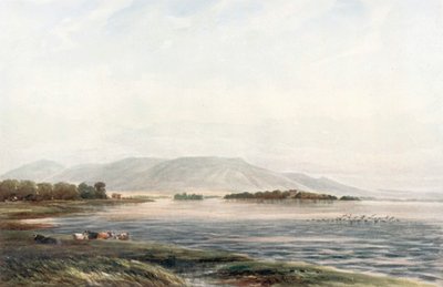 "Lochleven Castle" (barevná litografie) od James Orrock