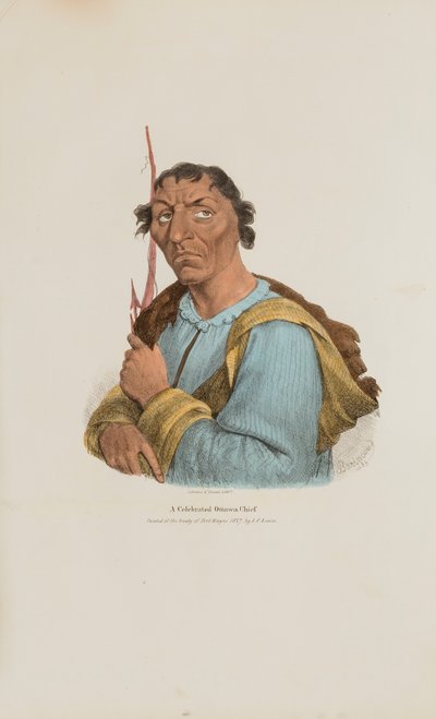 Slavný náčelník z Ottowy, z The Aboriginal Portfolio od James Otto Lewis