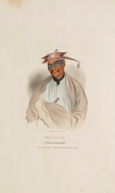 CHA-CO-TO, náčelník Pottowattomie, z portfolia domorodců od James Otto Lewis