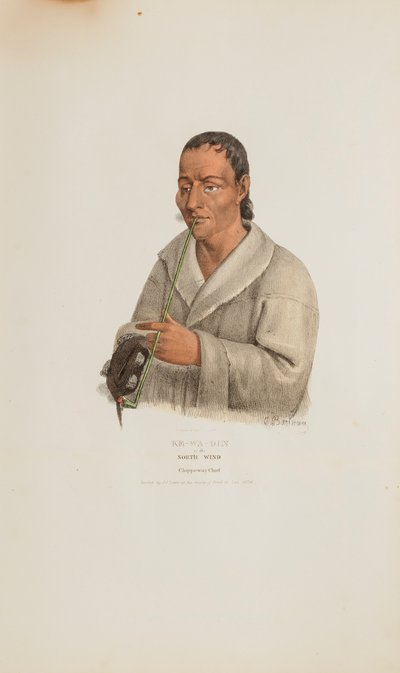 KE-WA-DIN neboli Severní vítr; náčelník Chippewayů, z portfolia domorodců od James Otto Lewis