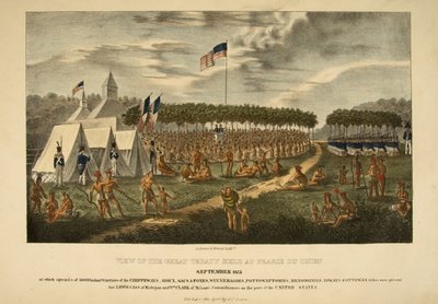 Pohled na Velkou smlouvu konanou v Prairie du Chien, září 1825 od James Otto Lewis