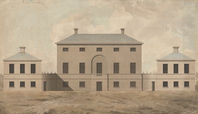 Shrubland Hall, Suffolk: Elevation od James Paine