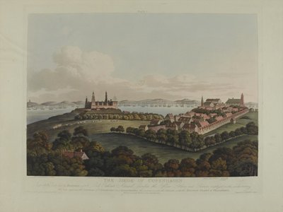 Dánsko 1807: Obléhání Kodaně, rytina Roberta Pollarda (1792-1867) a Josepha Constantina Stadlera (1780-1812) vydaná v roce 1807 (kolorovaná akvatinta) od James Pattison Cockburn