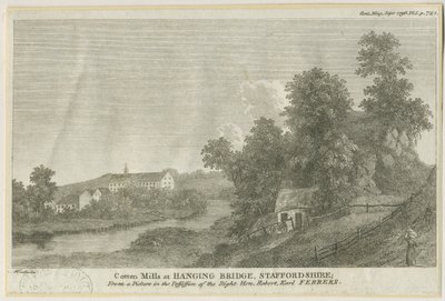 Mayfield - Hanging Bridge: rytina, nd [c 1796] od James Peller Malcolm