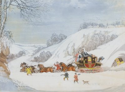 A Mail in Deep Snow, vyrytý Georgem Huntem od James Pollard