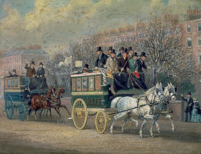 „Pouliční scéna se dvěma omnibusy“, 1845. od James Pollard