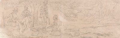 Anglers Packing Up (grafit na papíře) od James Pollard