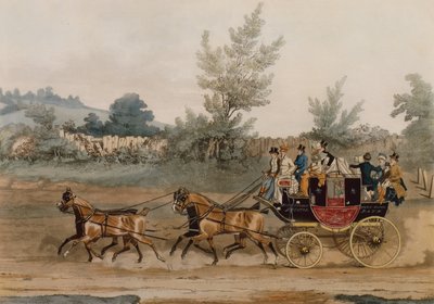 Light Post Coach (barevná rytina) od James Pollard
