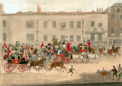 North Country Mails at the Peacock, Islington (James Pollard, 1821) od James Pollard