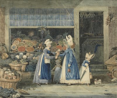 The Greengrocer (pero a wc na papíře) od James Pollard