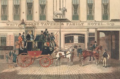 Taverna a hotel White Horse, Fetter Lane, Londýn od James Pollard