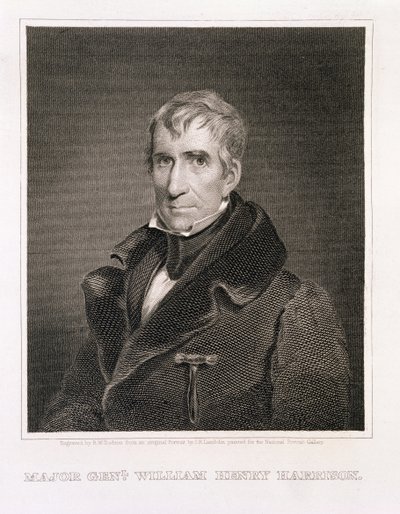 Generálmajor William Henry Harrison, vyrytý Richard W. Dodson (1812-67) od James Reid Lambdin