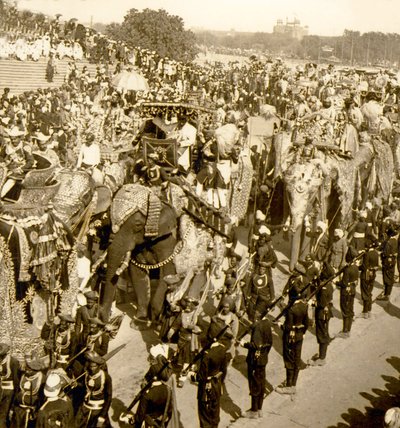 Velký Durbarský průvod, Dillí, Indie. 1903 (foto) od James Ricalton