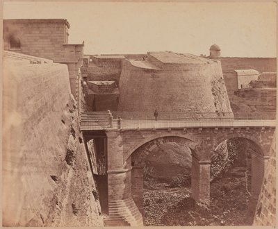 Most u Porta Reale, Malta, kolem roku 1856 od James Robertson