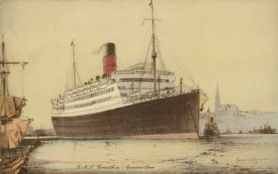 Cunard vložka RMS Carinthia (barva lito) od James Scrimgeour Mann