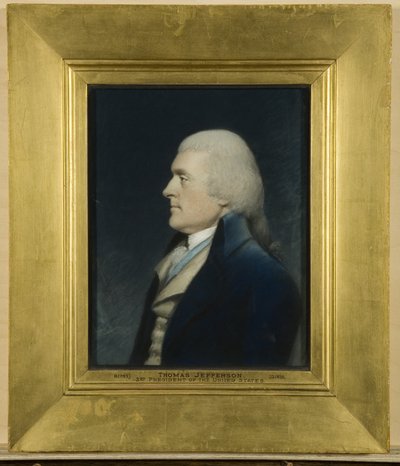 Thomas Jefferson, kolem roku 1797 (pastel na šedém papíře) od James Sharples