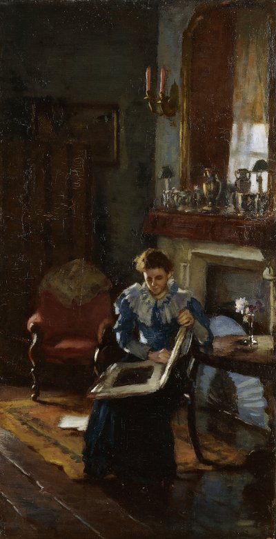 A Dublin Interior, cca 1915-20 (olej na plátně) od James Sinton Sleator