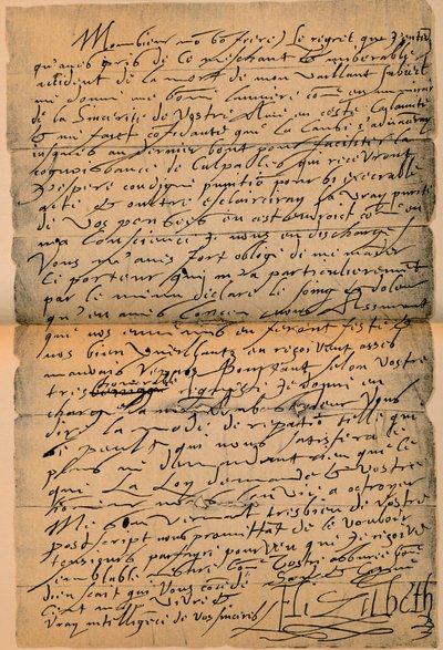 Dopis královny Alžběty I. 1533-1603 králi Jakubu VI. 1566-1625, 1898 od James Stillie