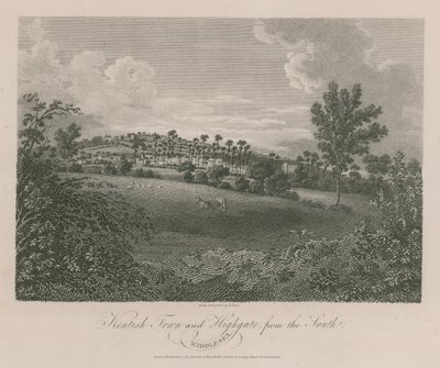 Kentish Town a Highgate, Middlesex, z jihu od James Storer